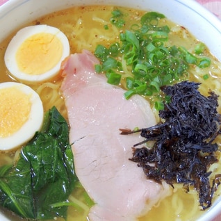 コツ無し1分!混ぜるだけ☆Wスープの塩ラーメン☆